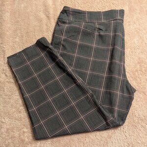 Terra & Sky Gray/Pink Plaid Pants, 3x